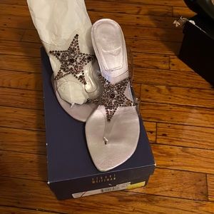 Stuart Weitzman thong square toe sandals